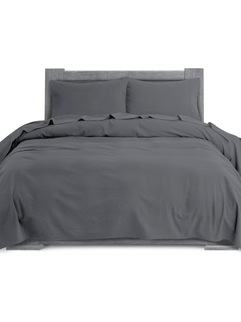 Cozy Warm 4-Piece Turkish Cotton Flannel Sheet Set - Twin XL, Deep Pocket, Ultra